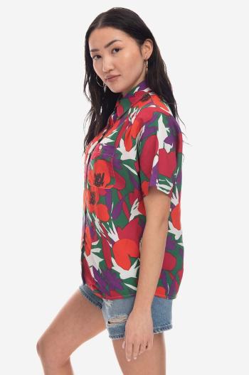 Košeľa s prímesou ľanu A.P.C. Chemise Zoe regular, s klasickým golierom VIAJQ-F12504 RED