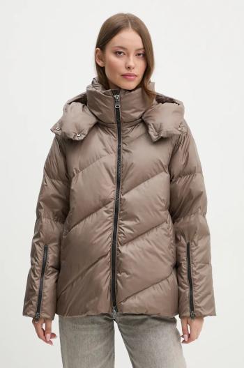 Páperová bunda Hetrego LILY dámska, hnedá farba, zimná, oversize, 8N624