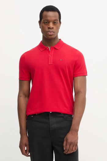 Bavlnené polo tričko Tommy Jeans tmavomodrá farba, jednofarebné, DM0DM20676