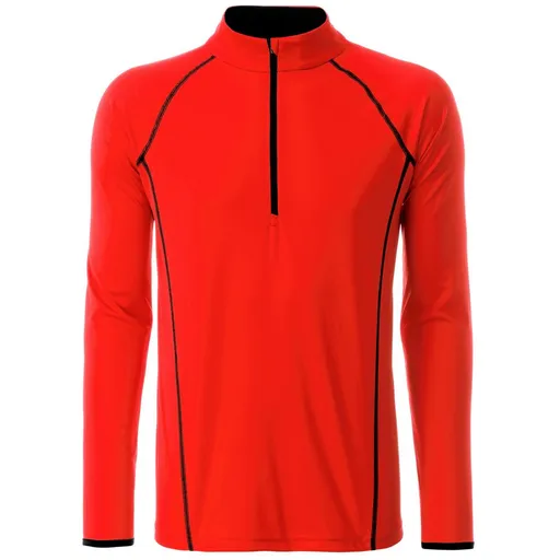 James & Nicholson (Daiber) Pánske funkčné tričko s dlhým rukávom JN498 - Jasnooranžová / čierna | XL