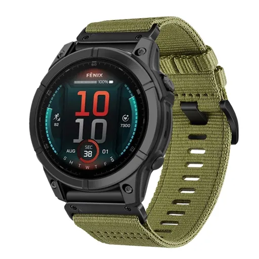 CANVAS Vymeniteľný remienok pre Garmin Fenix E 47mm ARMY GREEN
