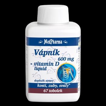 MEDPHARMA Vápnik 600 mg + Vitamín D liq. 67 tvrdých kapsúl