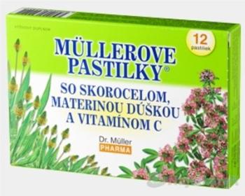 Dr. Müller MÜLLEROVE PASTILKY SO SKOR. MAT. DÚŠKOU A VIT. C pri kašli 12 ks