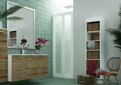 FORTE - Sprchová zástena DOMINO - Farba rámu zásteny - Plast biely, Rozmer A - 80, Smer zatváranie - Univerzálny Ľavé / Pravé, Výplň - Polystyrol 2,2 mm (acrilico), Výška - 185 BSDOM83P