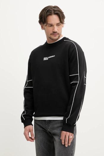 Bavlnená mikina Karl Lagerfeld Jeans pánska, čierna farba, s potlačou, A2M20024