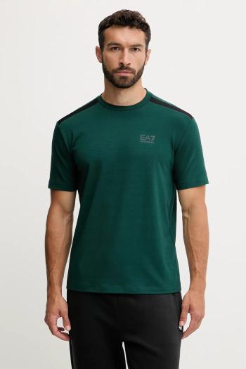 Tričko EA7 Emporio Armani pánske, zelená farba, s potlačou, AF13956.7M000656