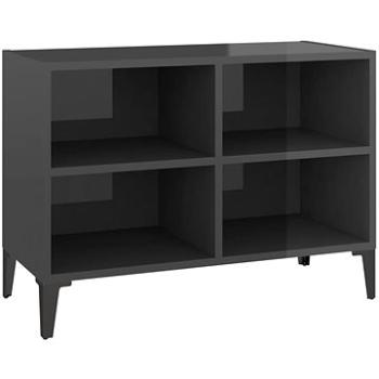 SHUMEE s kovovými nohami sivý s vysokým leskom 69,5 × 30 × 50 cm (805940)