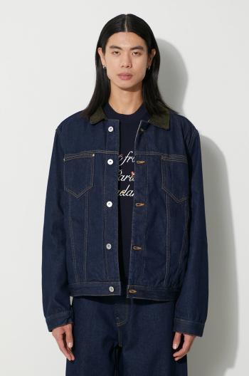 Rifľová bunda Drôle de Monsieur La Veste Jean Brut pánska, tmavomodrá farba, prechodná, oversize, C-JT137-CO084-NY