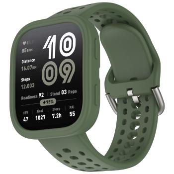 PROTEMIO COVER SET Remienok + obal na hodinky Amazfit Bip 6 tmavozelený