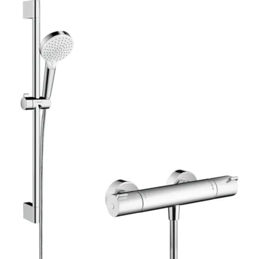 Hansgrohe Crometta sprchový systém s termostatickou batériou biela/chróm 27812400