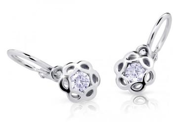 Cutie Jewellery Detské náušnice z bieleho zlata C2179-10-X-2 biela