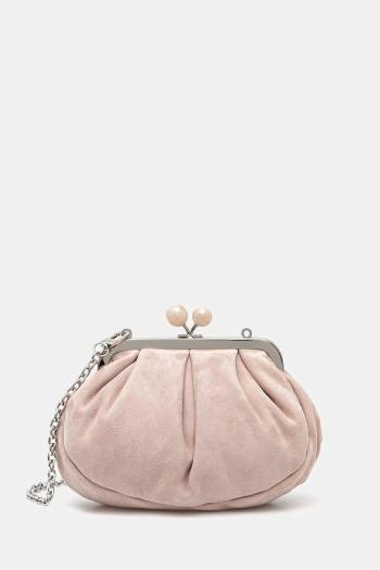 Kožená listová kabelka Weekend Max Mara VALOIS ružová farba, 2525516164600