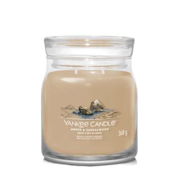 Yankee Candle Aromatická sviečka Signature sklo stredná Amber & Sandalwood 368 g