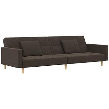 2-miestna rozkladacia pohovka a 2 vankúše hnedá textil, 337431