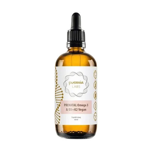PURAVIA LABS Prenatal omega 3 & D3 + K2 vegan 60 ml