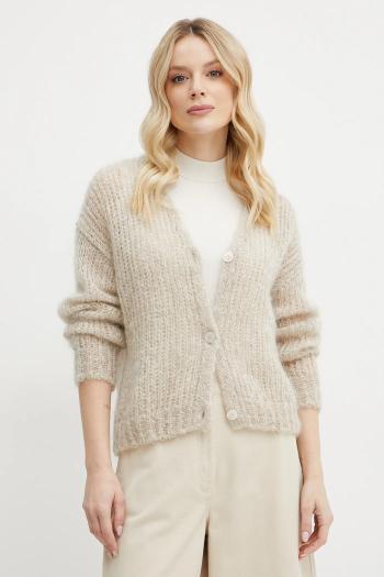 Vlnený kardigán Weekend Max Mara dámsky, béžová farba, 2515341031600
