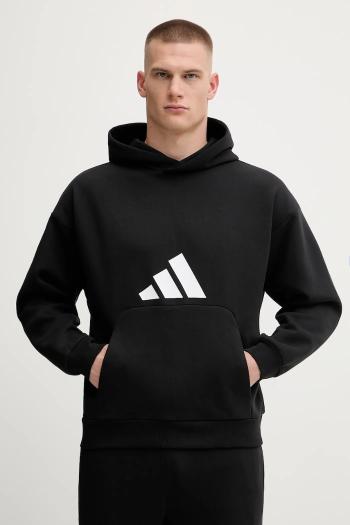 Mikina adidas Future Icons čierna farba, s kapucňou, s potlačou, JI8769