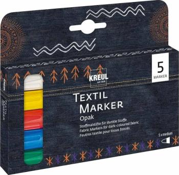 Kreul 92750 Textile Marker Opaque Set Sada textilných fixiek 2 - 4 mm 5 ks