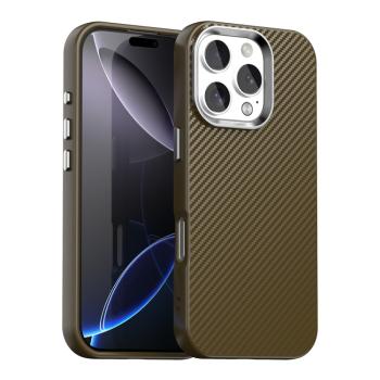 IMD CARBON Ochranný kryt pre Apple iPhone 16 Pro hnedý