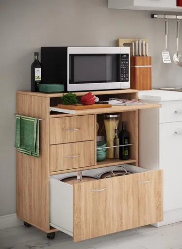 VCM Kuchyňský vozík Kicha, dub sonoma