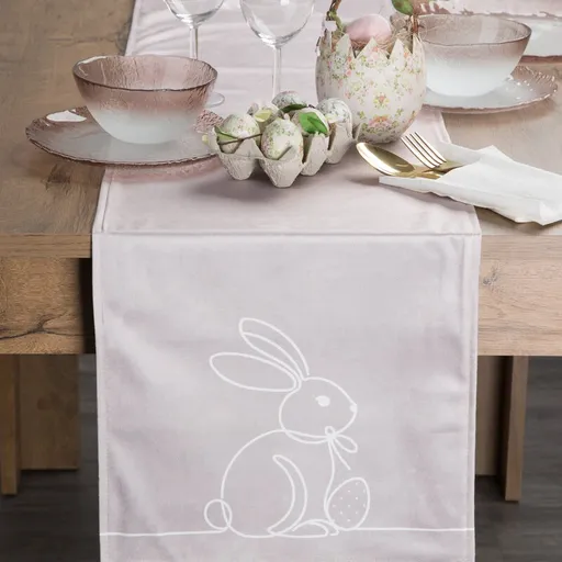 ArtFir Veľkonočný behúň EASTER 1 | béžová/biela 35 x 140 cm