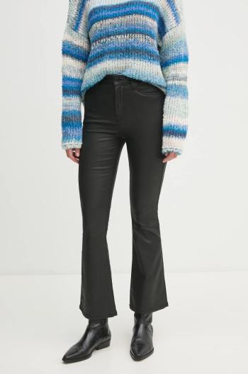 Nohavice Pepe Jeans FLARE HW dámske, čierna farba, zvony, vysoký pás, PL204733XM5