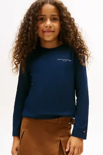 Detská bavlnená košeľa s dlhým rukávom Tommy Hilfiger