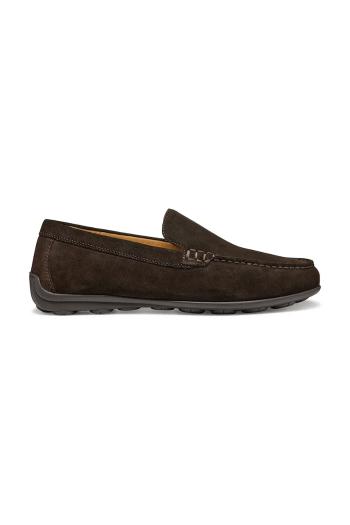Semišové mokasíny Geox U SPHERICA EC16 pánske, hnedá farba, U55HYA 00022 C6006