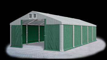 Garážový stan 6x10x3m strecha PVC 560g/m2 boky PVC 500g/m2 konštrukcia ZIMA Šedá Zelená Šedé