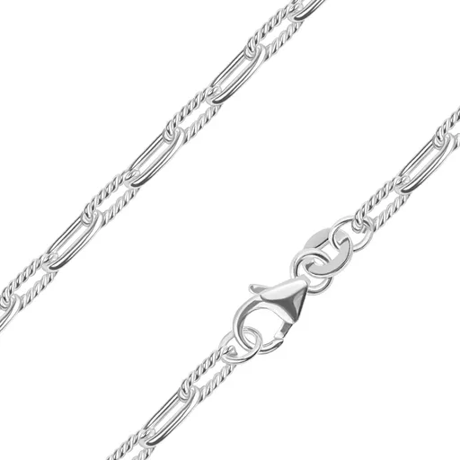Strieborná 925 retiazka - striedavo spájané hladké a špirálovité články