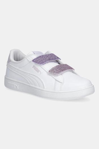 Tenisky Puma Smash 3.0 L Glitter Velcro V biela farba, 395609