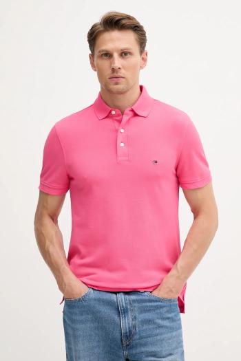 Polo tričko Tommy Hilfiger pánske, zelená farba, jednofarebné, MW0MW17771