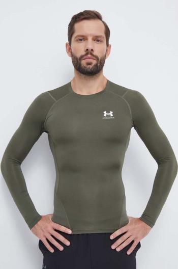 Tréningové tričko s dlhým rukávom Under Armour zelená farba, jednofarebný, 1361524