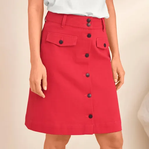 Krátka rozšírená sukňa na gombíky