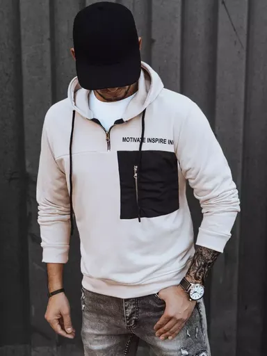 Pohodlná pánska mikina vo farbe camel