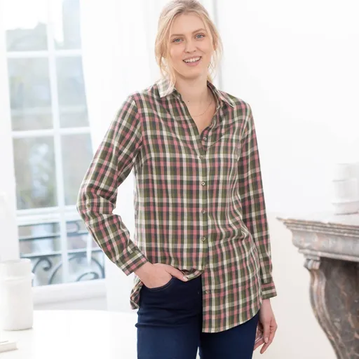 Dlhá košeľa z kockovaného flanelu