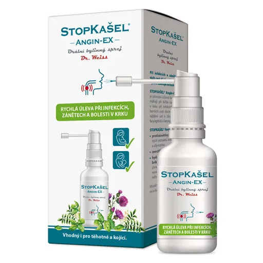 DR. WEISS Stopkašeľ Angin-ex sprej na bolesť v krku 30 ml