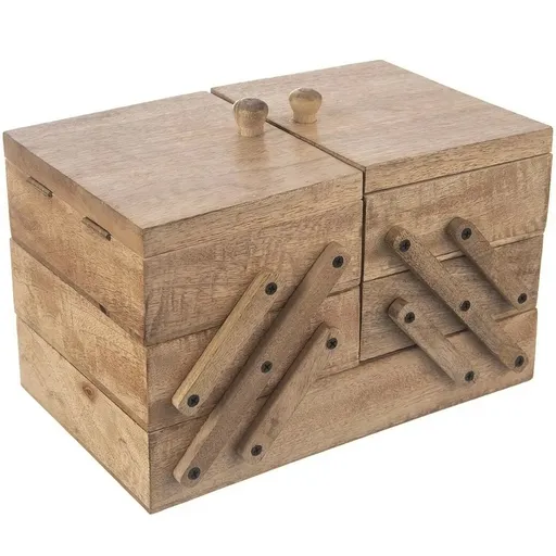 Orion Drevená kazeta na šitie Mango rozkladacia 30,5 x 20 x 21 cm