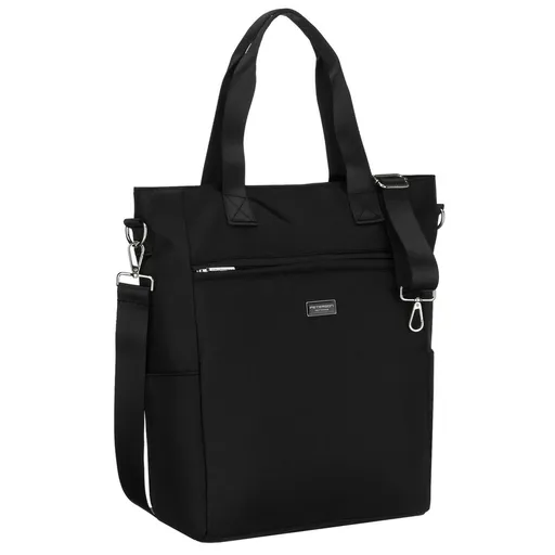 Čierna dámska shopper taška na uchá s odnímateľným popruhom