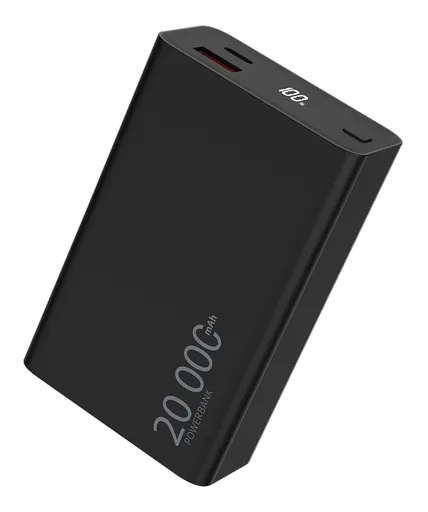 WG - Power Bank 20000 mAh, USB-C PD 20 W + USB-A QC 22.5 W, čierna