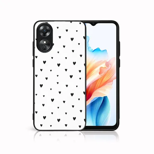MY ART Ochranný kryt pre Oppo A38 BLACK HEARTS (167)
