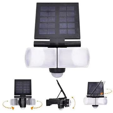 Solight LED solárne osvetlenie so senzorom, 8W, 600lm, Li-on, čierna (WO772)