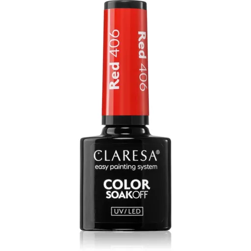 Claresa SoakOff UV/LED Color Rainbow Explosion gélový lak na nechty odtieň Red 406 5 g