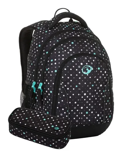 Školský set Bagmaster SUPERNOVA 23 A Set Black/Turquoise