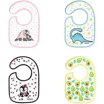 BabyOno froté podbradníček jem a rastiem (3 mes.+), mix farieb (5901435407615)