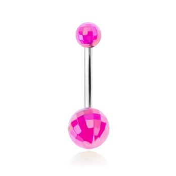 Piercing do bruška, akrylové disko gule fialovej farby