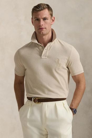 Bavlnené polo tričko Polo Ralph Lauren šedá farba, jednofarebné, 710938137