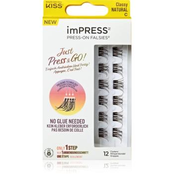 KISS imPRESS Just Press & GO ! trsové nalepovacie mihalnice bez uzlíka Classy Natural 12 ks