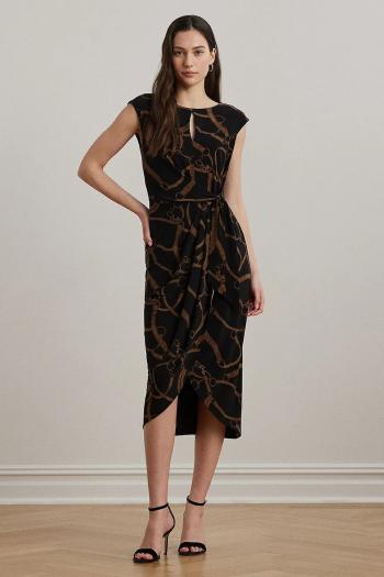 Šaty Lauren Ralph Lauren čierna farba, midi, priliehavé, 200973612