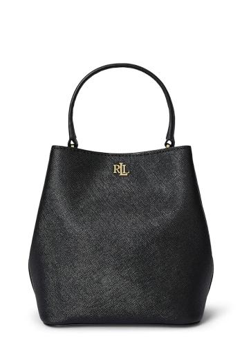 Kožená kabelka Lauren Ralph Lauren čierna farba, 431969365